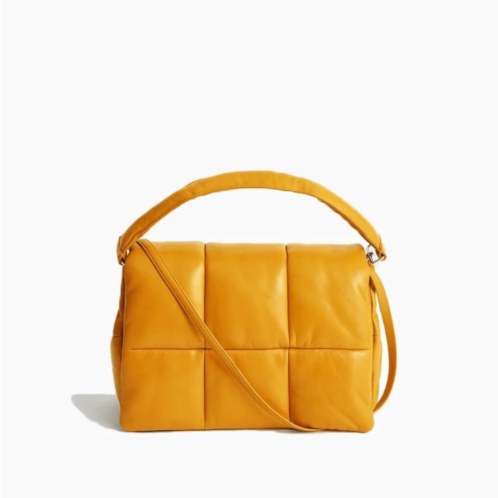 Stand Studio Wanda Faux Leather Large Clutch Bag Mustard Yellow